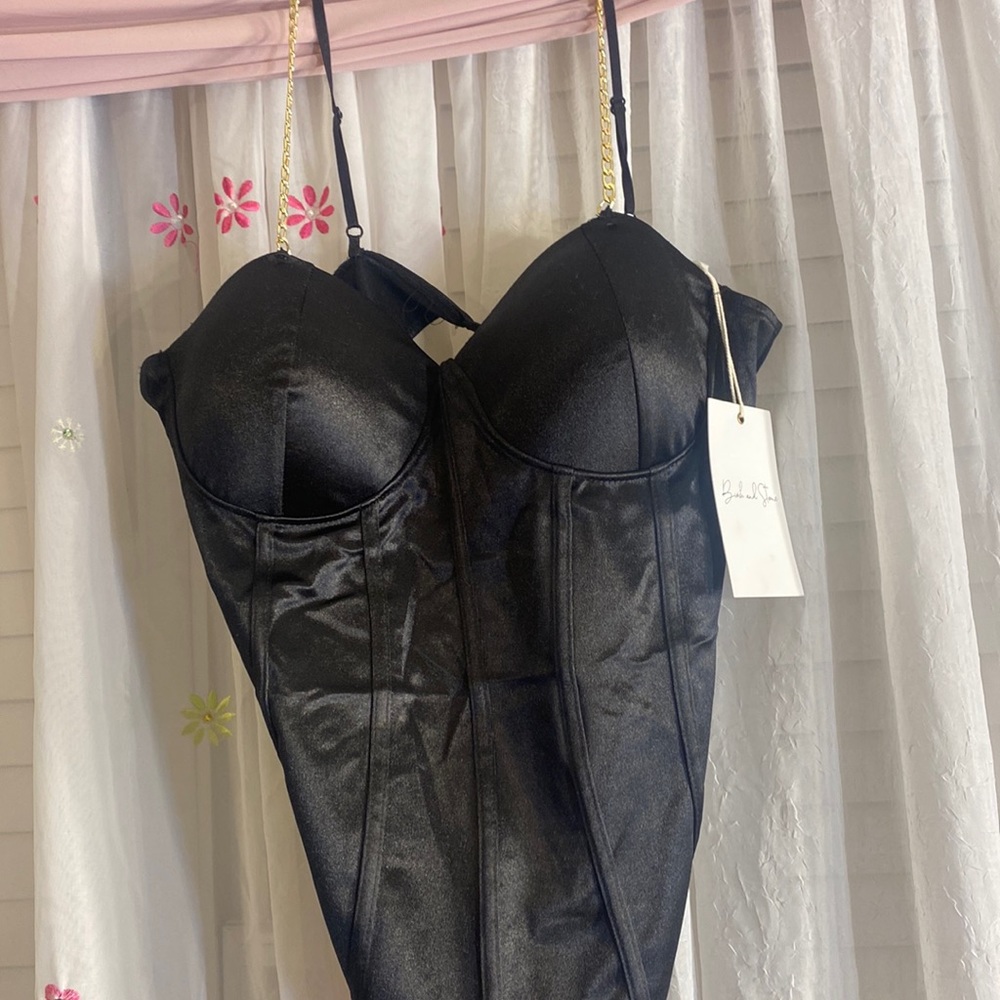 Black corset body suit